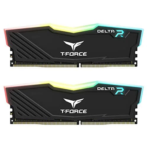 TEAMGROUP T-Force Delta RGB DDR4 32GB (2x16GB) 3600MHz CL18 Desktop Gaming Memory Module Ram TF3D432G3600HC18JDC01 - Black thumbnail 1