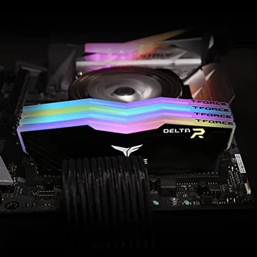 TEAMGROUP T-Force Delta RGB DDR4 32GB (2x16GB) 3600MHz CL18 Desktop Gaming Memory Module Ram TF3D432G3600HC18JDC01 - Black thumbnail 4