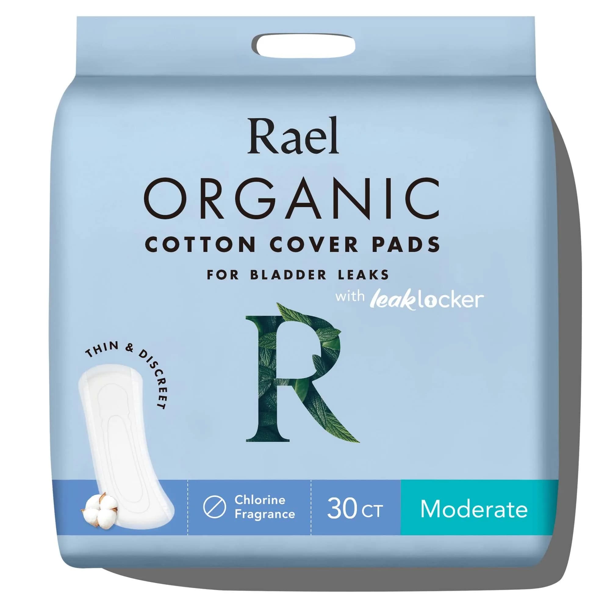 Rael Organic Cotton Incontinence Pads for Women | Heavy Absorbency, 30 Ct - main product image