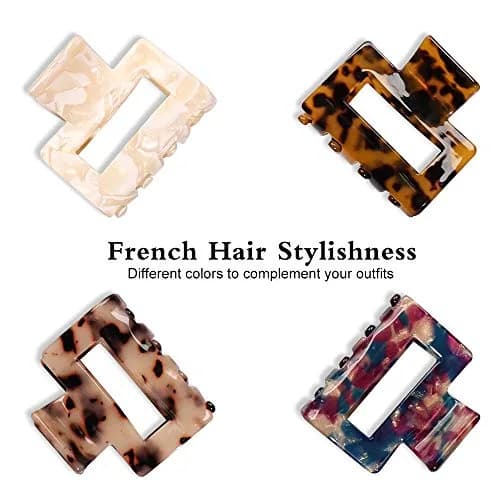 Magicsky Hair Claw Clips for Women Girls | 4 Pack, Thick & Thin Hair, Short Square | Elegant & Fashionable thumbnail 6