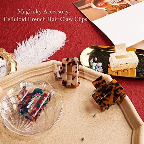 Magicsky Hair Claw Clips for Women Girls | 4 Pack, Thick & Thin Hair, Short Square | Elegant & Fashionable thumbnail 2