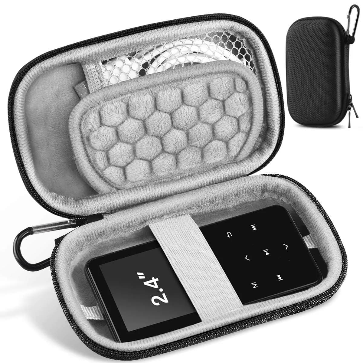 AGPTEK MP3 MP4 Player Case for 2.4'' MP3 Player with Metal Carabiner Clip | All-round Drop & Scratch Protection - main product image