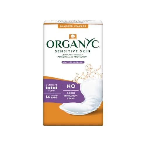 Organyc Organic Cotton Light Incontinence Pads 56 Count (4 Pack) | GOTS Certified pH Balancing Odor Control thumbnail 1