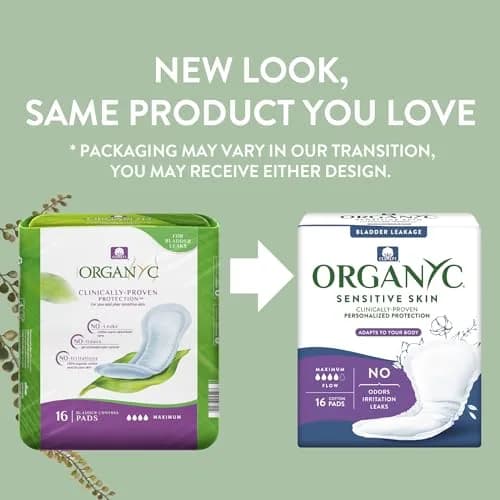 Organyc Organic Cotton Light Incontinence Pads 56 Count (4 Pack) | GOTS Certified pH Balancing Odor Control thumbnail 3