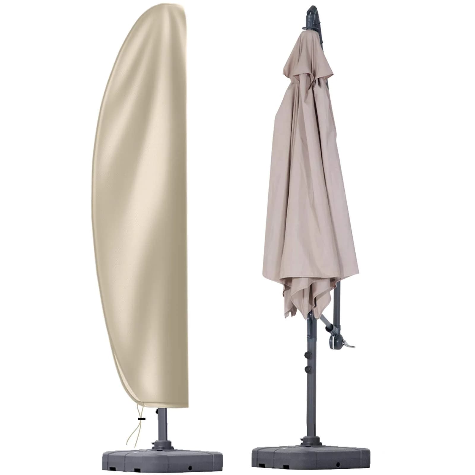 OKPOW Cantilever Patio Umbrella Cover 3.5m (11.5ft) Khaki | All-Season Waterproof Protection - main product image