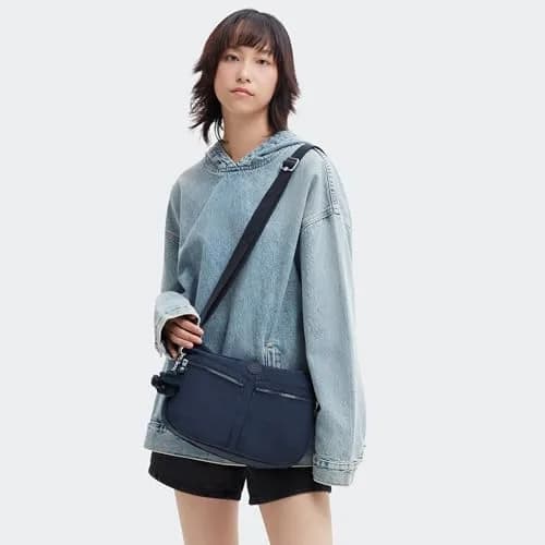 Kipling Izellah Bag | Super Light Nylon Crossbody Purse, Blue Bleu 2, 12.25" L thumbnail 2