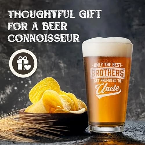 shop4ever Only the Best Brothers Get Promoted To Uncle Beer Pint Glass 16 Oz | Pregnancy Announcement Gift thumbnail 5