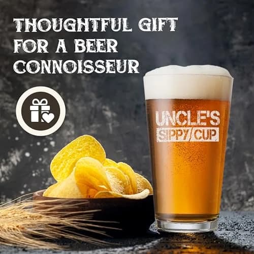 shop4ever Funny Uncle's Sippy Cup Beer Pint Glass 16 oz Gift | Laser Engraved Humor for Beer Lovers thumbnail 5