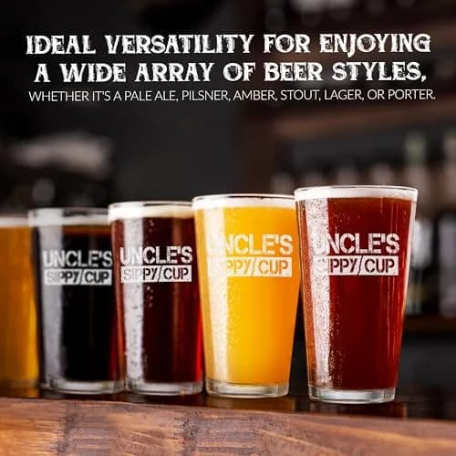shop4ever Funny Uncle's Sippy Cup Beer Pint Glass 16 oz Gift | Laser Engraved Humor for Beer Lovers thumbnail 6
