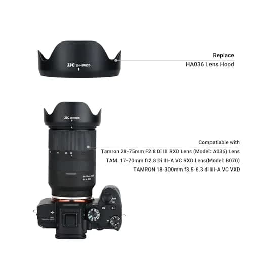 JJC HA036 Lens Hood for Tamron 28-75mm F2.8 Di III RXD & 17-70mm F2.8 Di III-A VC RXD Lenses | Blocks Stray Light thumbnail 2