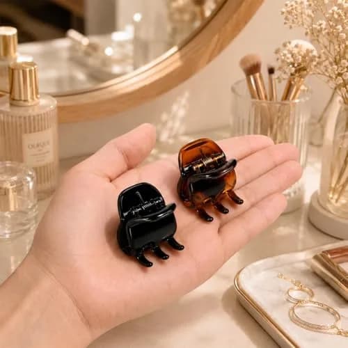 minihope Medium Claw Clips for Women - 4 Pack Hair Jaw Clips, 1.37 Inch Nonslip Hair Accessories for Easy Updo, Makeup & Face Washing, Black and Brown Plastic Hair Claws for All Hair Types thumbnail 7