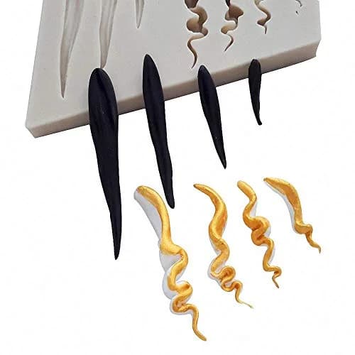 Fewo Girl Doll Hair Silicone Clay Mold Woman Hair Fondant Mould 8.5cm x 13.8cm | Food-Grade Silicone Craft Tool thumbnail 4