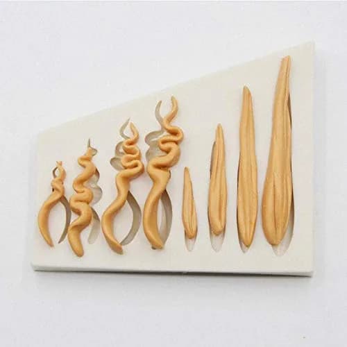 Fewo Girl Doll Hair Silicone Clay Mold Woman Hair Fondant Mould 8.5cm x 13.8cm | Food-Grade Silicone Craft Tool thumbnail 5