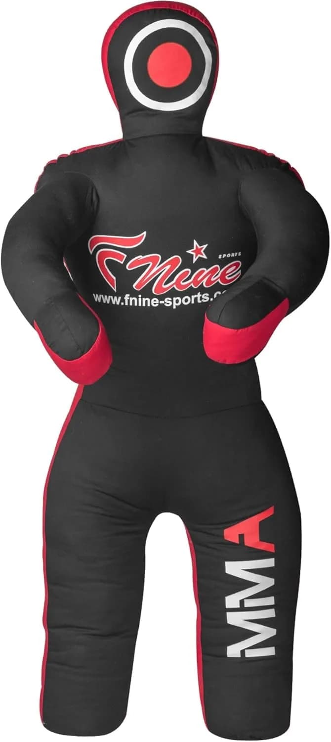 FNine Sports MMA Grappling Dummy Unfilled Canvas Bag Black Red 120 cm (47 Inches) | Practice Submission Lifting Throwing - main product image
