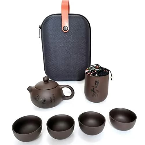 muyule Handmade Ceramic Portable Tea Set with Travel Bag, 255ml (8.6 fl oz) | Traditional Chinese Kung Fu Tea Ceremony thumbnail 5