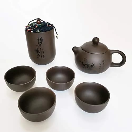 muyule Handmade Ceramic Portable Tea Set with Travel Bag, 255ml (8.6 fl oz) | Traditional Chinese Kung Fu Tea Ceremony thumbnail 2