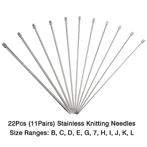 KOKNIT Knitting Needle Set 13.5'' | 22PCS Stainless Steel, Lightweight, Full Size, Travel Ready thumbnail 3