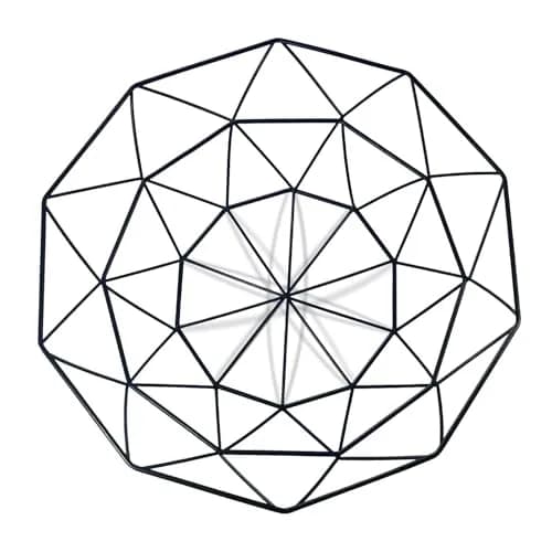 IBWell Geometric Metal Wire Fruit Bowl Black | Modern Iron Arts Storage Basket for Kitchen Counter (27cm / 10.6 inches) thumbnail 3