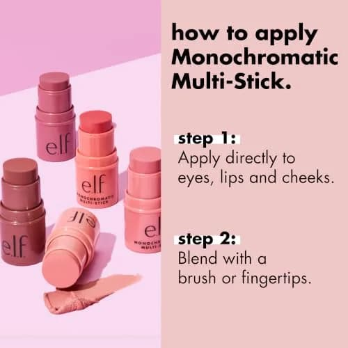 e.l.f. Monochromatic Multi Stick Glowing Mango 4.4g (0.16 Oz) | Vegan & Cruelty-Free Cream-to-Powder Stick thumbnail 4