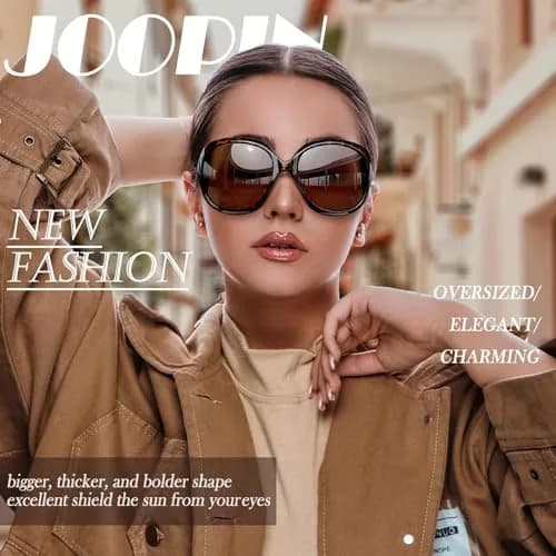 Joopin Oversized Butterfly Sunglasses - Tortoise/Brown Frame with Brown Polarized Lenses thumbnail 2