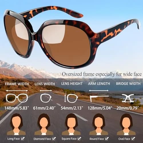 Joopin Oversized Butterfly Sunglasses - Tortoise/Brown Frame with Brown Polarized Lenses thumbnail 3