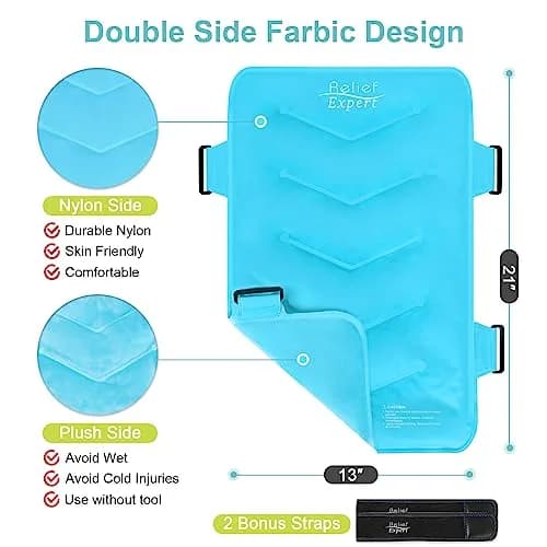 Relief Expert XXL Full Back Ice Pack Wrap 53cm x 53cm (21"x21") | Reusable Cold Compress for Back Discomfort & Muscle Fatigue thumbnail 3