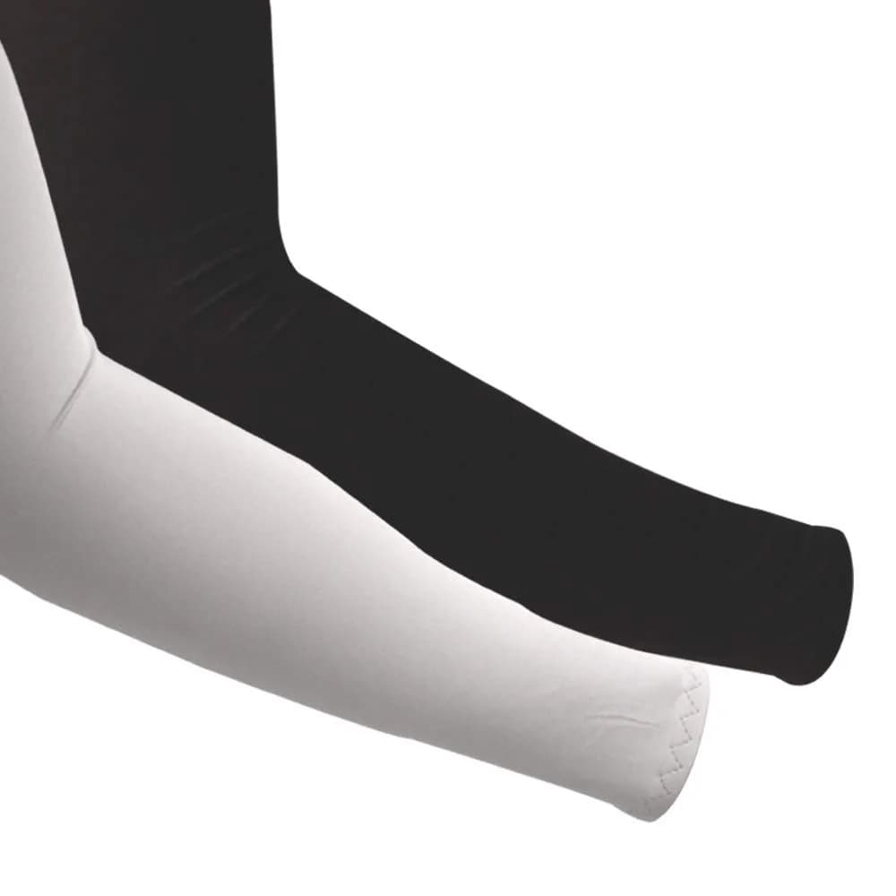 FOOTINSOLE.COM Cooling Arm Sleeves White + Gray 2 Pairs | UPF 50+ UV Protection for Sports — Black + White