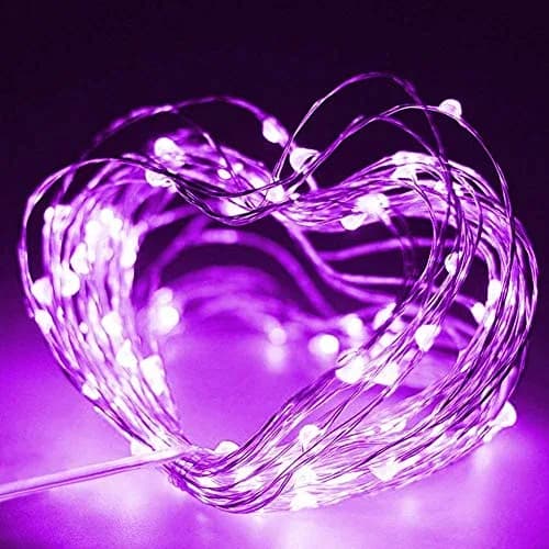 Twinkle Star 33ft 100 LED Purple Battery Operated String Lights | Modern Halloween Decor thumbnail 3