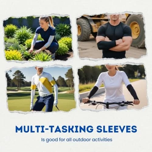 FOOTINSOLE.COM Cooling Arm Sleeves White + Gray 2 Pairs | UPF 50+ UV Protection for Sports thumbnail 7