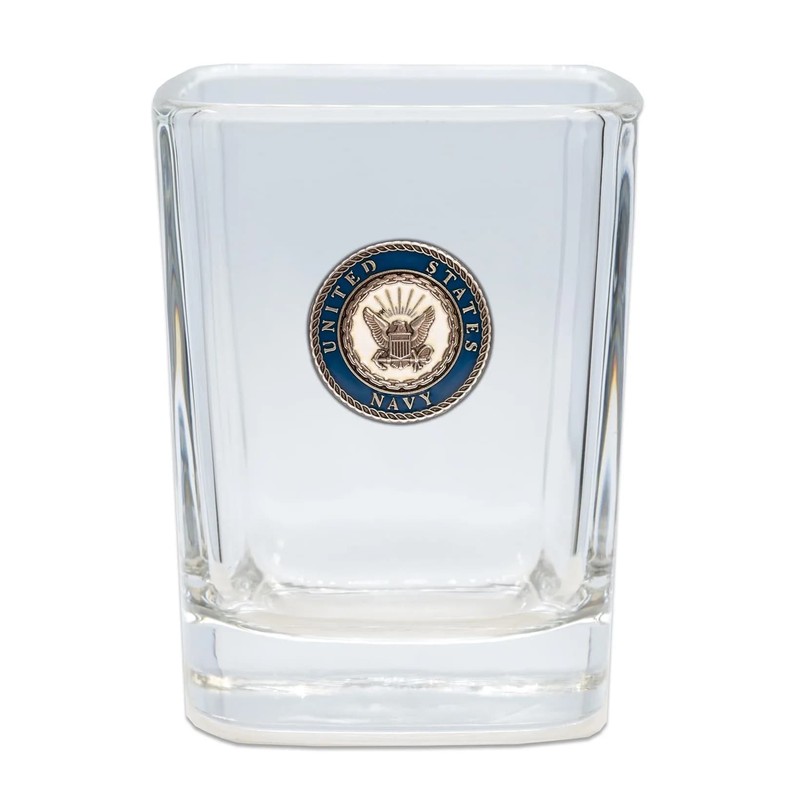 Indiana Metal Craft US Navy Crest Enamel Emblem Shot Glass | 2.5 oz Square, Made in USA - main product image