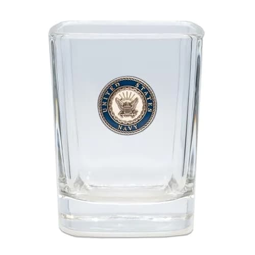 Indiana Metal Craft US Navy Crest Enamel Emblem Shot Glass | 2.5 oz Square, Made in USA thumbnail 1