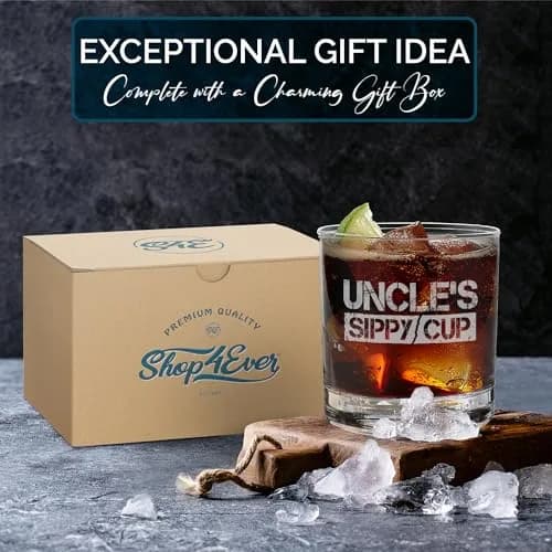 shop4ever Uncle's Sippy Cup Engraved Whiskey Glass, 11 oz | Perfect Uncle Gift thumbnail 6