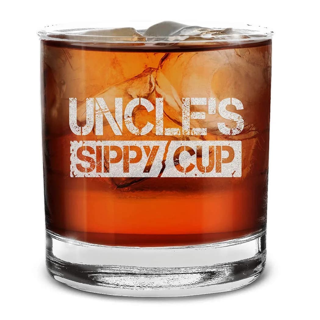 shop4ever Uncle's Sippy Cup Engraved Whiskey Glass, 11 oz | Perfect Uncle Gift