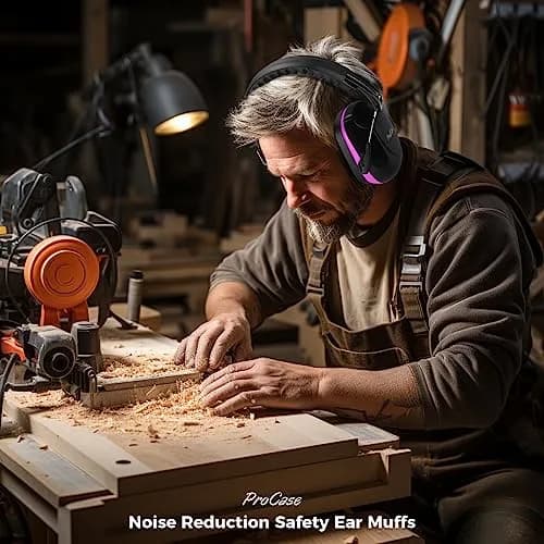 ProCase Hearing Protection Earmuffs NRR 28dB, Noise Cancelling Headphones | Adjustable Purple Earmuffs for Adults & Teens thumbnail 8