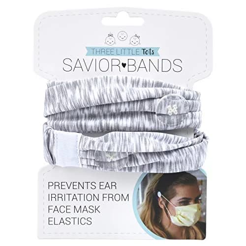 Three Little Tots Savior Band Headband with Buttons for Mask 1.2cm (Cozy Gray) thumbnail 3