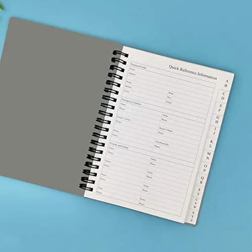 Nokingo Grey Spiral Password Book with A-Z Tabs | 177ml (5x7 Inch) Internet Login Keeper thumbnail 2