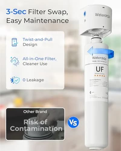 Waterdrop RF15W-UF Under Sink Water Filter Replacement 15693 ml (530 Fl Oz) | Reduces Lead, Chlorine, Bad Taste & Odor, 2 Years thumbnail 5