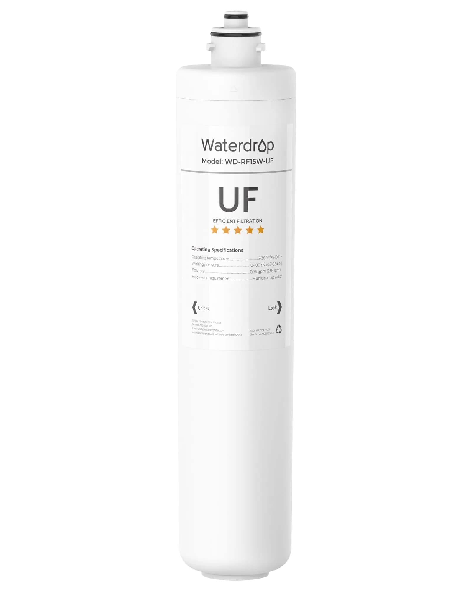 Waterdrop RF15W-UF Under Sink Water Filter Replacement 15693 ml (530 Fl Oz) | Reduces Lead, Chlorine, Bad Taste & Odor, 2 Years - main product image