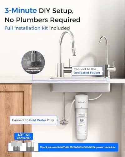 Waterdrop 10UBW-UF Ultra Filtration Under Sink Water Filter System 11000 Gallons | Reduces Lead Chlorine Taste Odor thumbnail 7