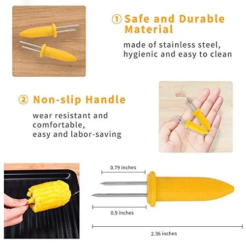 DySaLic Corn Holders Set, 20PCS Stainless Steel Corn Cob Holders | Safe & Mess-Free Eating thumbnail 2