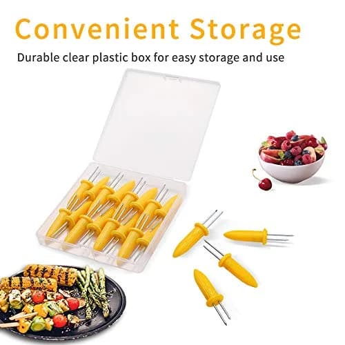 DySaLic Corn Holders Set, 20PCS Stainless Steel Corn Cob Holders | Safe & Mess-Free Eating thumbnail 3