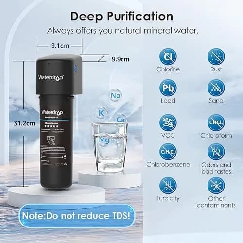 Waterdrop 10UB-B Under Sink Water Filter System with Black Faucet, 11000 Gallons (41635 Liters) | NSF/ANSI Certified for Lead & Chlorine Reduction thumbnail 2