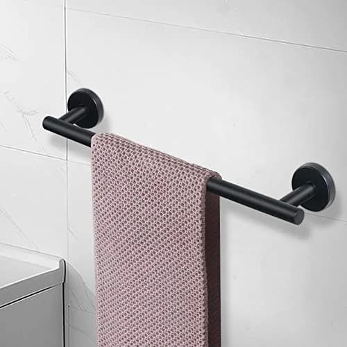 NearMoon Matte Black Stainless Steel Towel Bar | 50.8cm (20 Inch) Wall Mounted Holder thumbnail 9