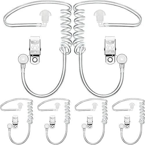 Sumind 8 Pcs Security Earpiece Acoustic Tube Replacement for 2-Way Radio | Costume Prop with Metal Clip thumbnail 1