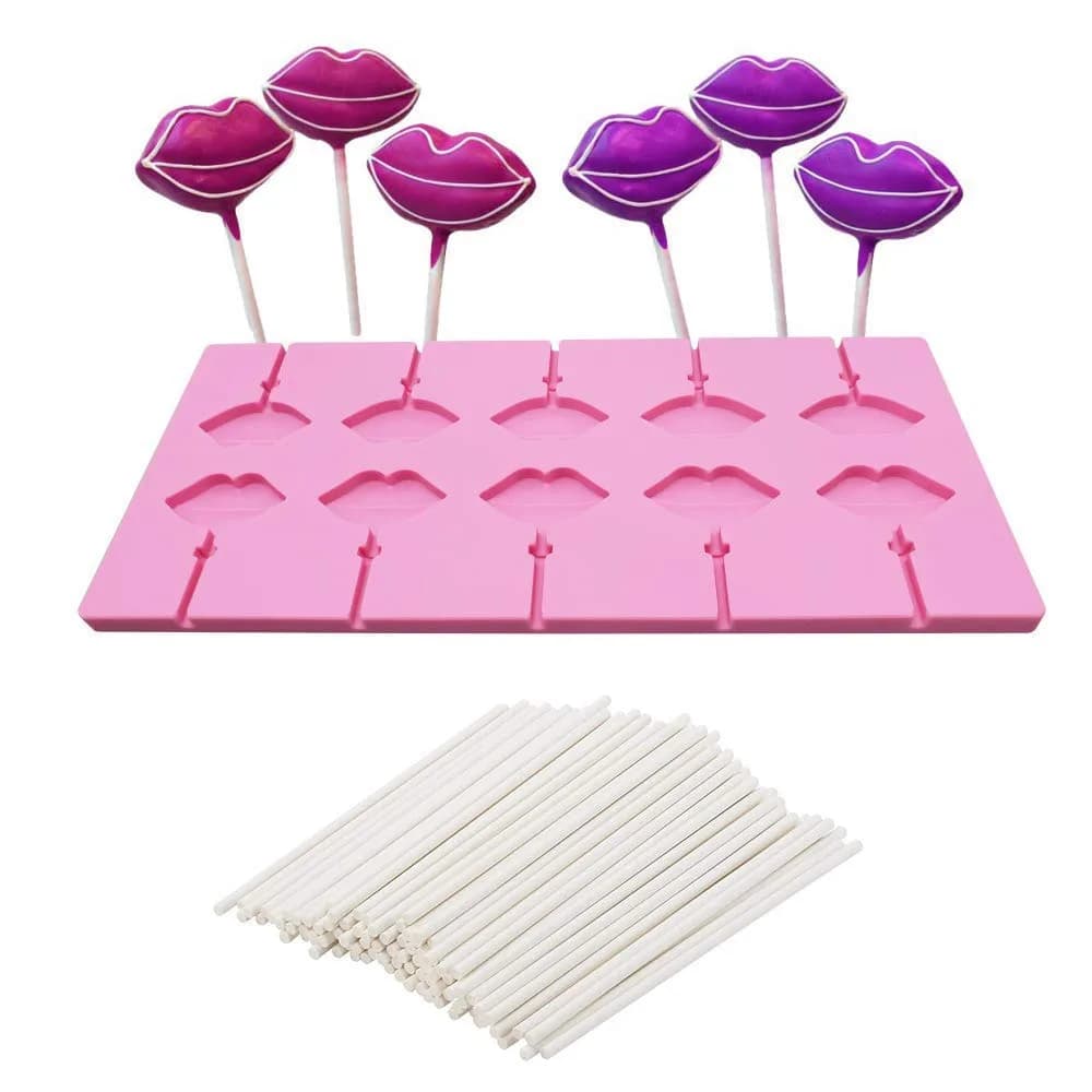 MoldFun Food Preparation Mold 10 Cavities Red Lips | Food-Grade Silicone, Easy Release - main product image