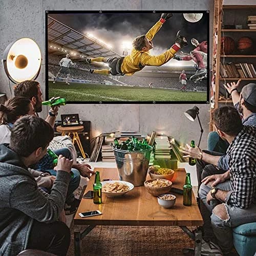 Jscreen 60 inch Projector Screen 16:9 HD Foldable Anti-Crease Portable Projection Movies Screen for Home Theater Outdoor Indoor Support Double Sided Projection thumbnail 6