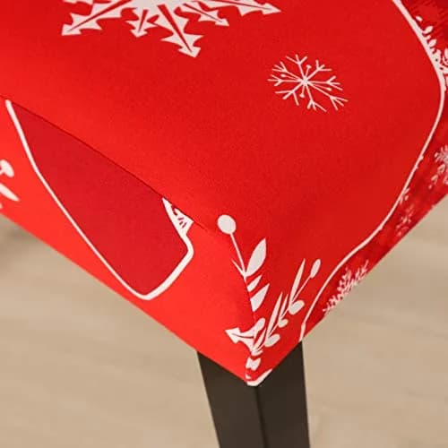Ogrmar 4PCS Stretch Removable Washable Dining Chair Protector Slipcovers Christmas Decoration/Home Decor (17.7-25.6 inch Back Height) thumbnail 4