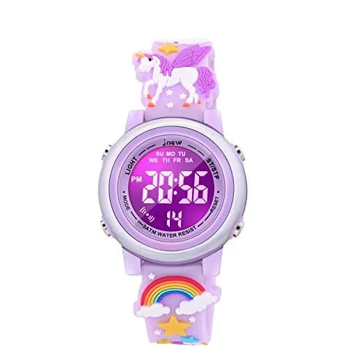 VAPCUFF Unicorn Purple Kids Watch for Girls Age 3-12 | Digital Time Teacher with LED Light & 30M Water Resistance thumbnail 1