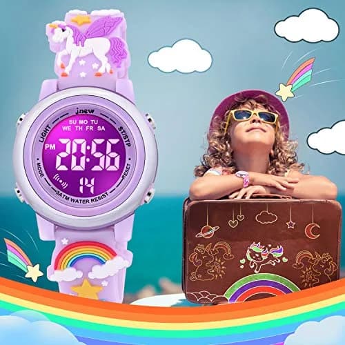 VAPCUFF Unicorn Purple Kids Watch for Girls Age 3-12 | Digital Time Teacher with LED Light & 30M Water Resistance thumbnail 5
