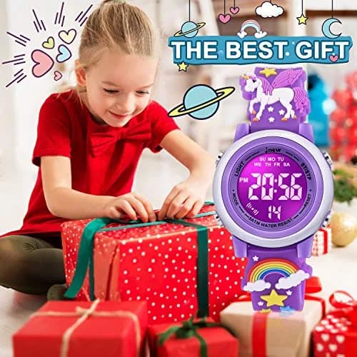 VAPCUFF Unicorn Watch for Girls Age 3-12 | 30M Waterproof Digital Toy Watch with LED Light thumbnail 6